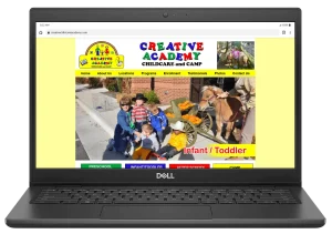 Creative Academy Childcare and Camp Displayed on a Laptop
