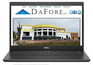 Dafore Website Displayed on a Laptop