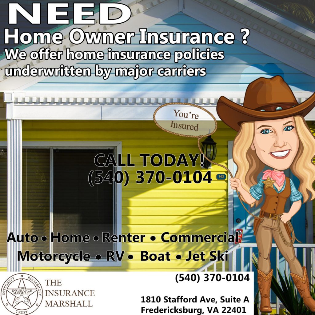 Ad for Homeowner Insurance Featuring a Cartoon Cowgirl Outside a Yellow House; Bold Headline and Cta with Phone Number (540) 370-0104. Ad for Homeowner Insurance Featuring a Cartoon Cowgirl Outside a Yellow House; Bold Headline and Cta with Phone Number (540) 370-0104.