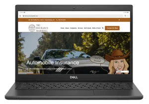 the Insurance Marshall Website Displayed on a Laptop