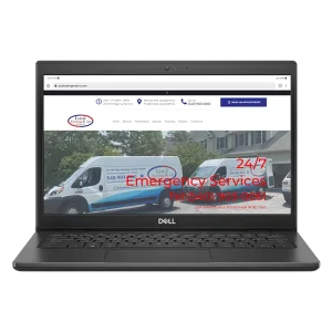 Local Heating and Air Website Displayed on a Laptop