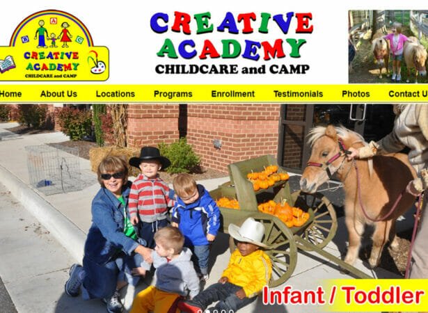 Creative Academy Childcare & Camp (CreativeChildCareAcademy.com) home page