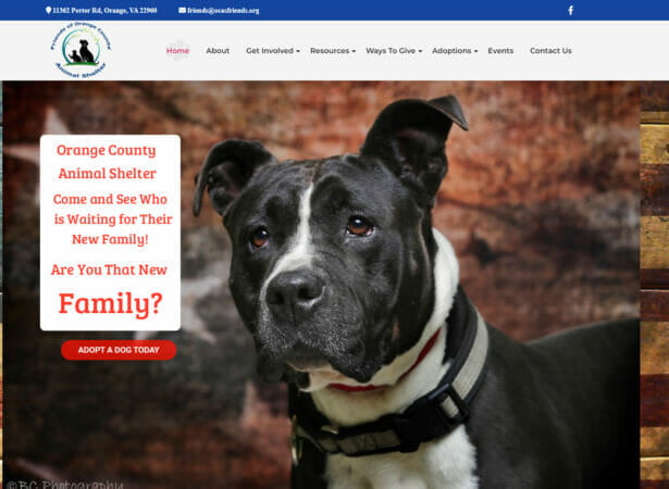 Friends of Orange County Animal Shelter (OCASFriends.org) home page