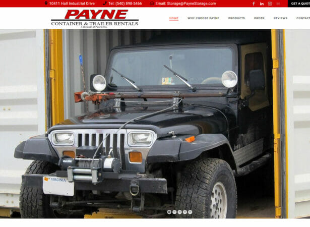 Payne Storage (PayneStroage.com) home page