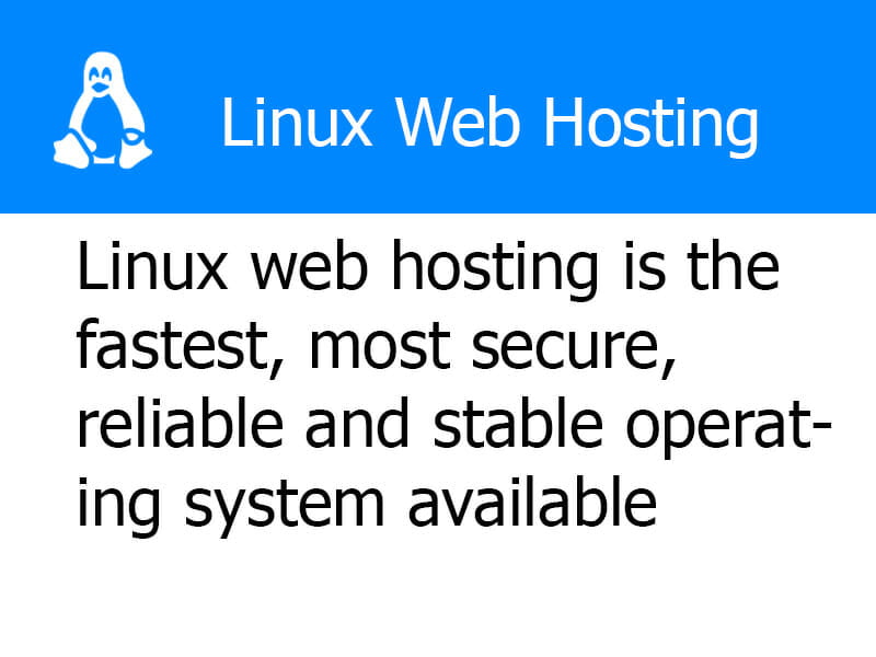 Linux Web Hosting - Linux web hosting is the fastest and most secure operating system for hosting a website