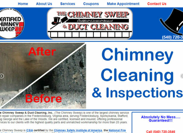 The Chimney Sweep & Duct Cleaning, Inc (Flues-N-Ducts.com) home page