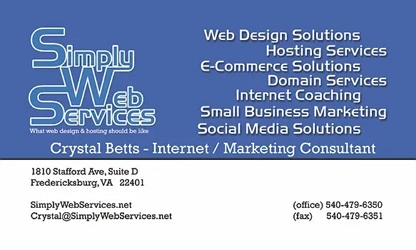Simply Web Services - Business Card - Crystal - Front Simply Web Services - Business Card - Crystal - Front
