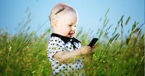 a Toddler Making a Phone Call