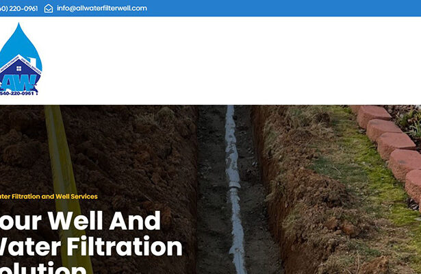 All Water Filtration & Well Service Website Header