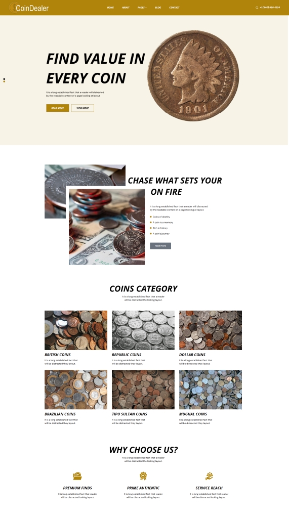 Sample Coin Dealer Website