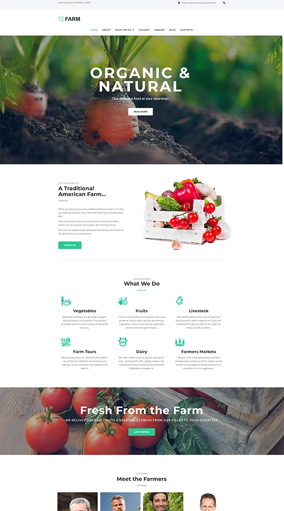 Agricultural Sample Website