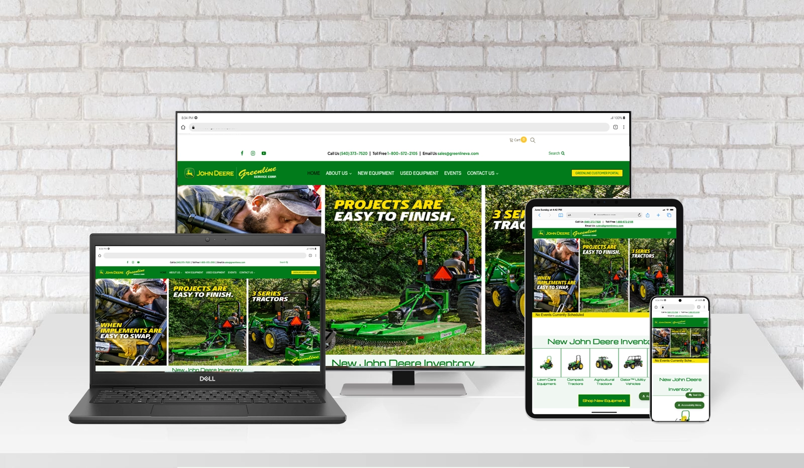 Greenline Service Corporation of Fredericksburg Website Displayed Across Desktop, Tablet, and Mobile Screens