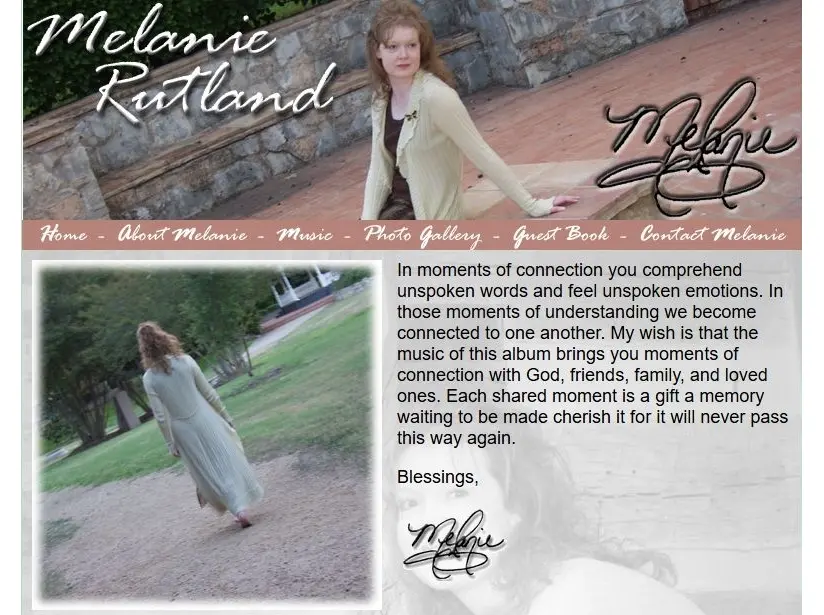 a Screenshot of Melanie Rutland - Rutland Enterprises Website from 2006 a Screenshot of Melanie Rutland - Rutland Enterprises Website from 2006