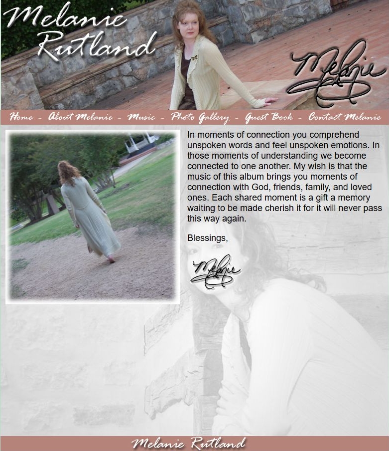 a Screenshot of Melanie Rutland - Rutland Enterprises Website from 2006