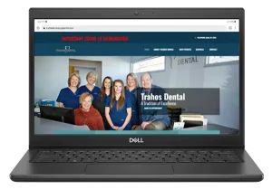 Trahos Dental Website Displayed on a Laptop