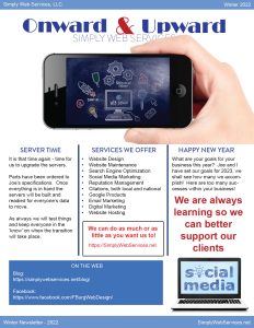 Newsletter Layout from Simply Web Services Newsletter Layout from Simply Web Services