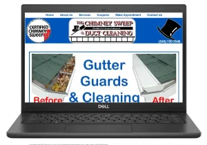 the Chimney Sweep Website Displayed on a Laptop