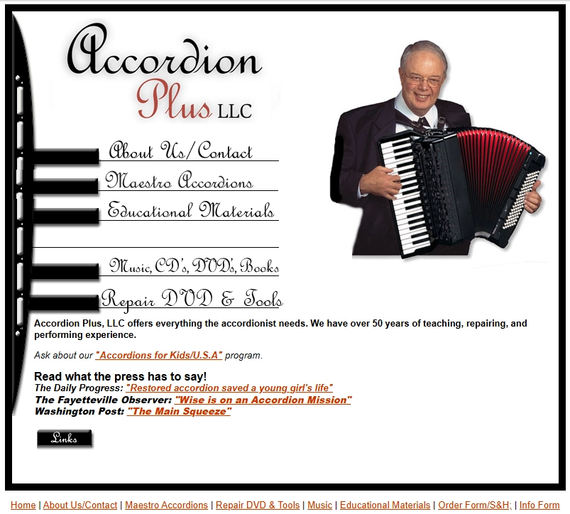 a Screenshot of the Accordion Plus Website from 2023