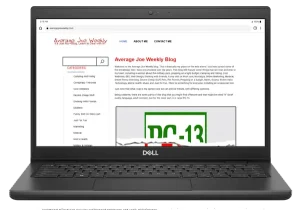 Average Joe Weekly Website Displayed on a Laptop