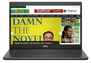 the African Magazine Website Displayed on a Laptop