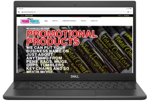 Your Promo Printer Website Displayed on a Laptop