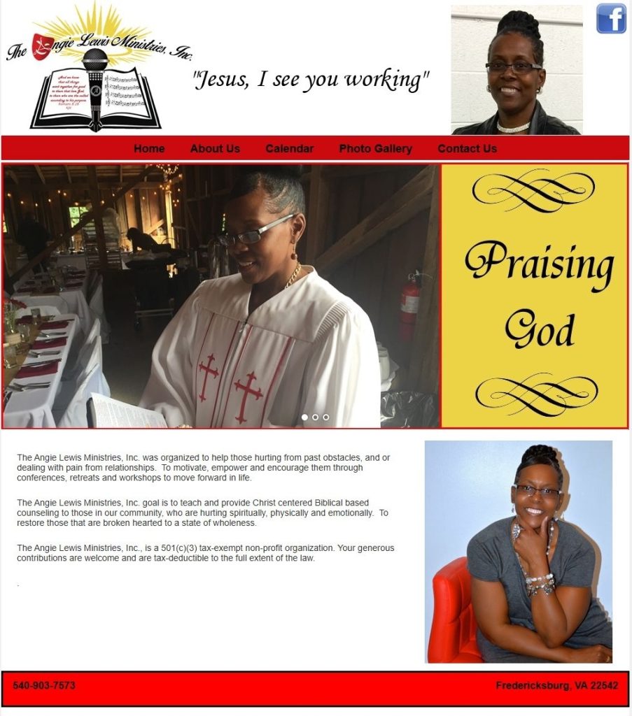 a Screengrab of the Angie Lewis Ministries Homepage from 2013 - Designed by Simply Web Services of Fredericksburg, Va a Screengrab of the Angie Lewis Ministries Homepage from 2013 - Designed by Simply Web Services of Fredericksburg, Va